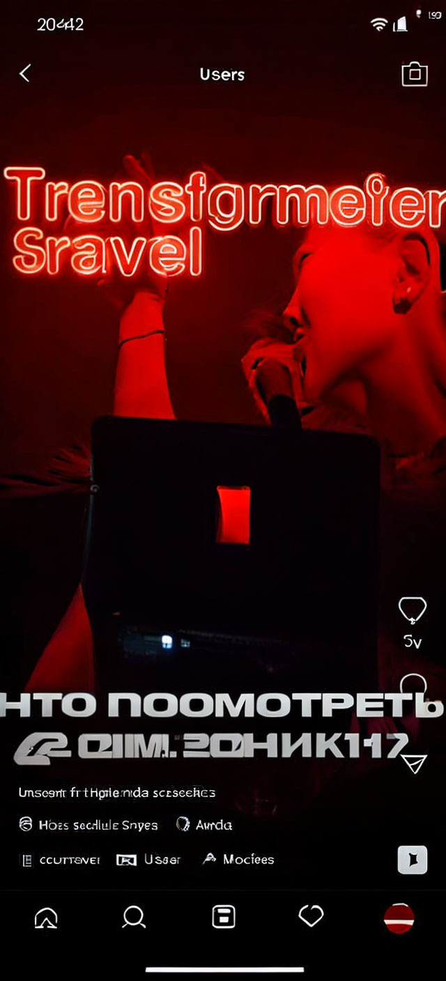 DJ performing with mixer under red lighting and "Transformeter" displayed on screen