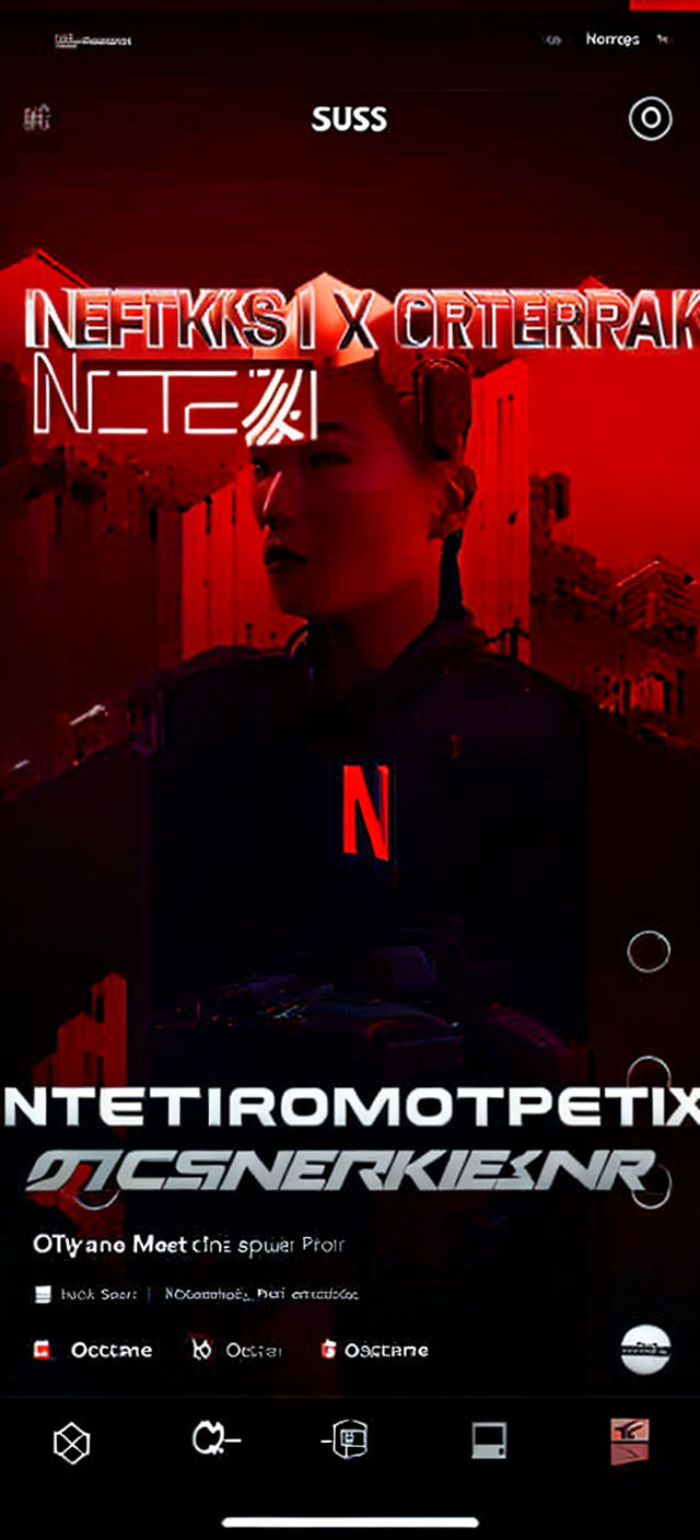 Silhouette profile on red and black background with mirrored text for Netflix collaboration