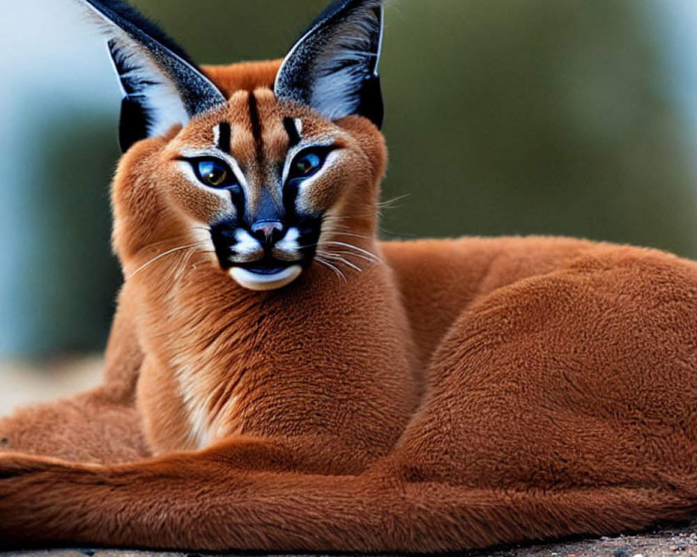 Close-up of Caracal with Pointed Ears and Brown Fur