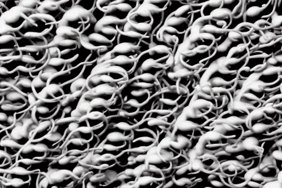 Monochrome Close-Up of Intertwined Chains or Organic Shapes Pattern