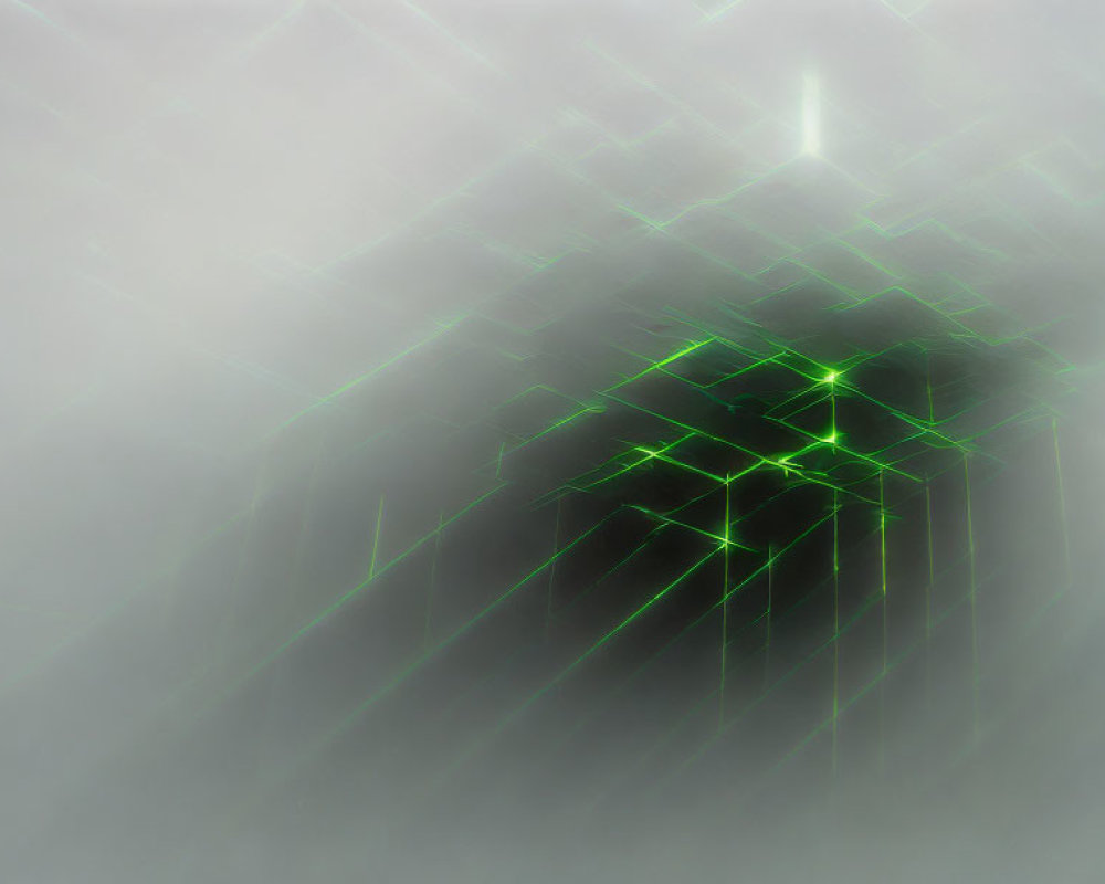 Abstract Grey and Green Digital Web Artwork