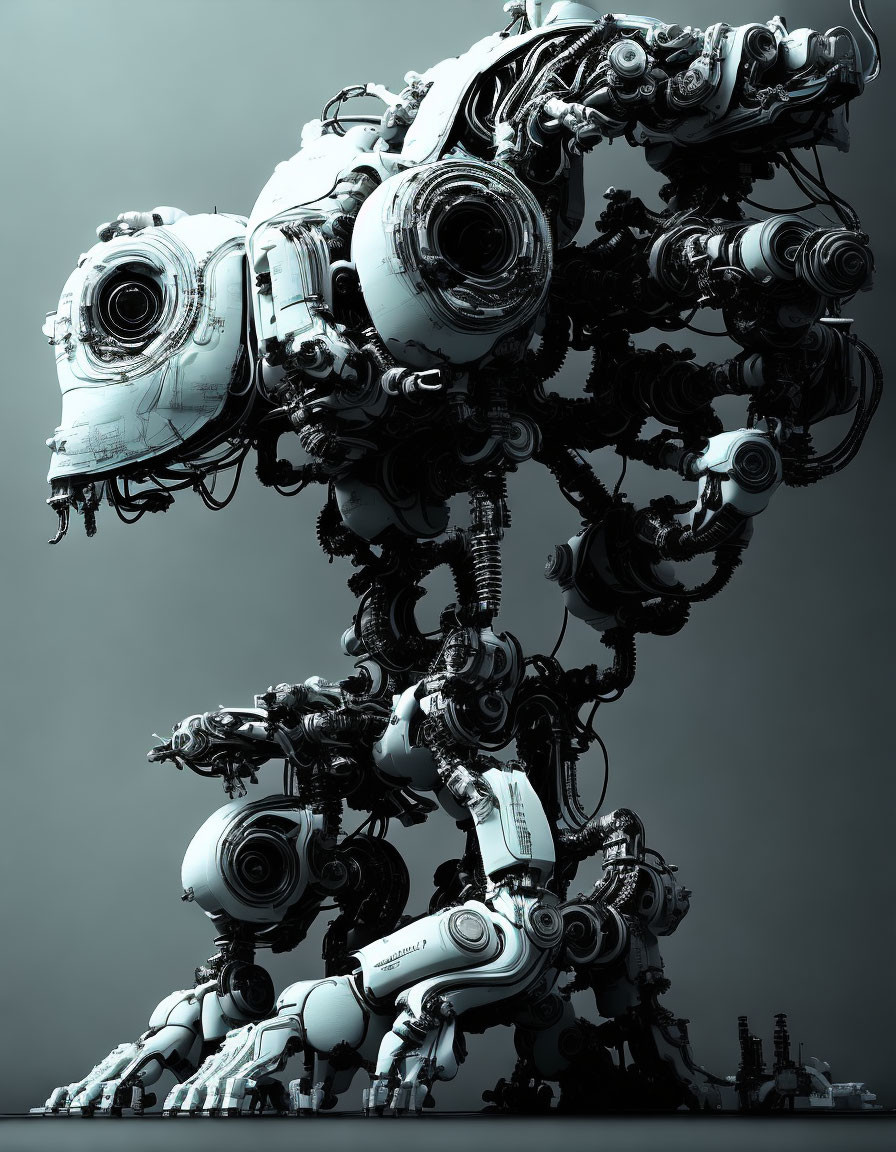 Intricate Robotic Structure with Mechanical Parts