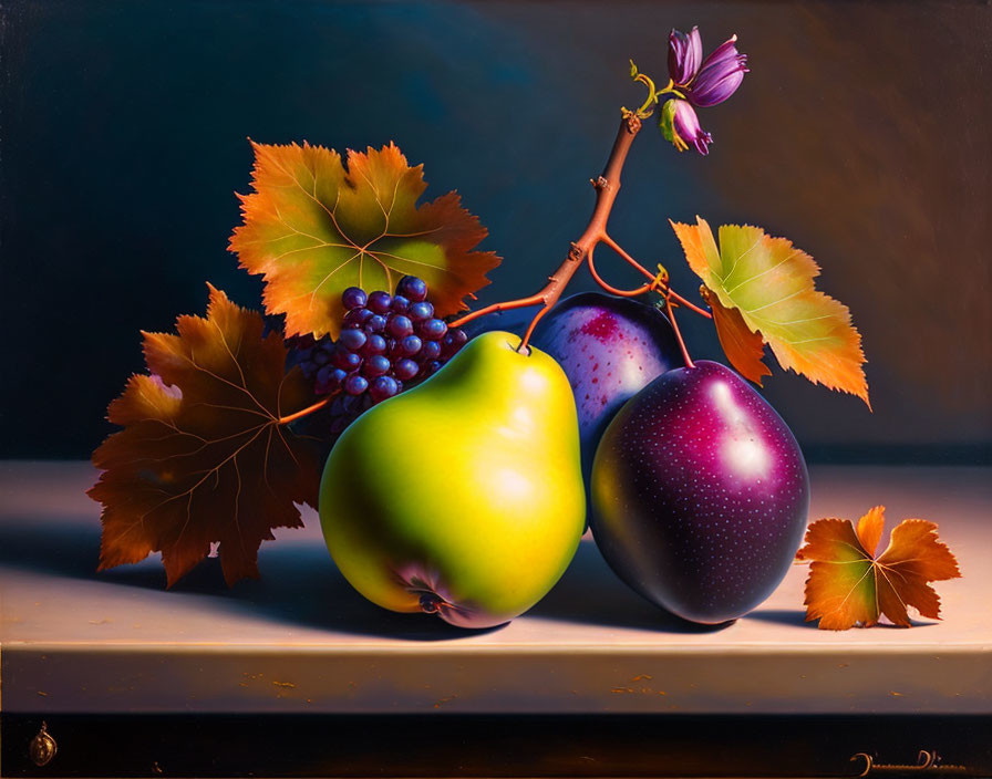  Still life with a with grapes