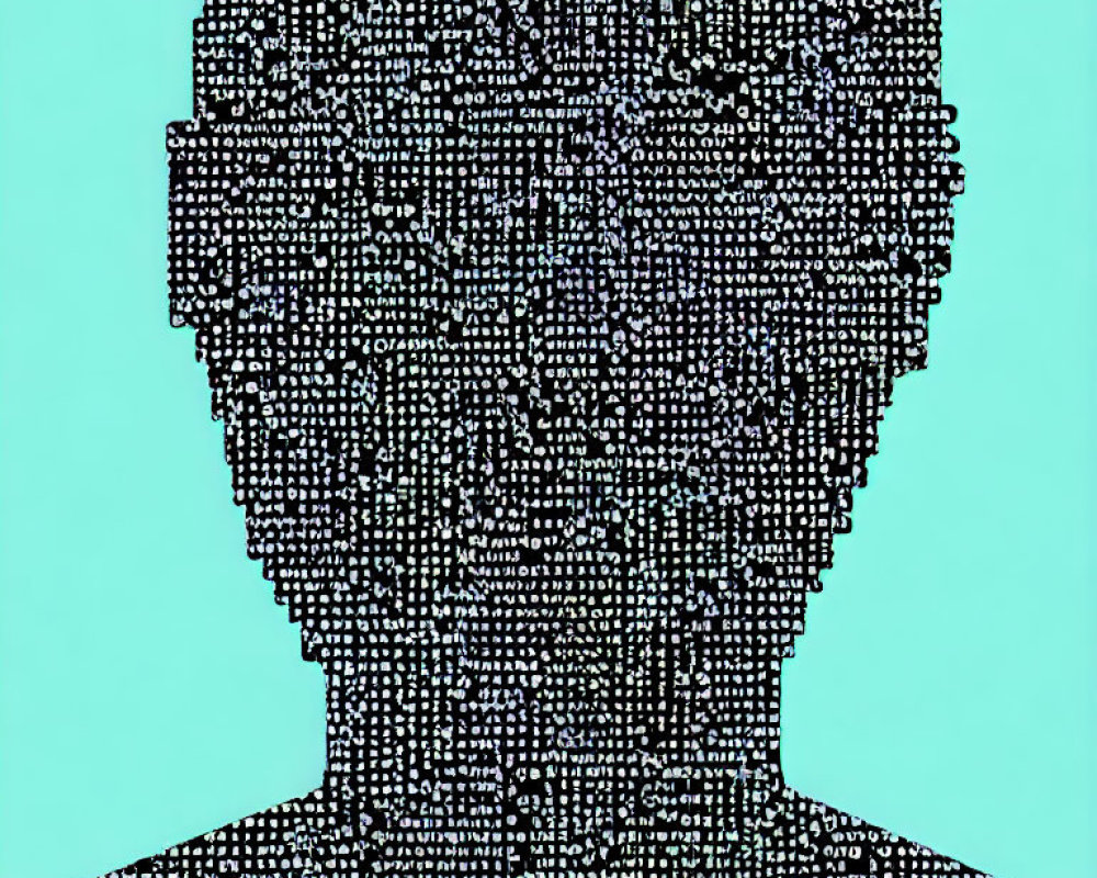 Text Composition Silhouette on Teal Background