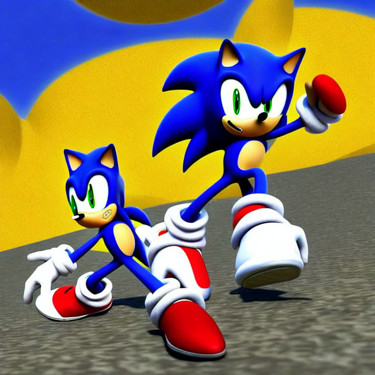 Sonic the Hedgehog characters in front of checkered background