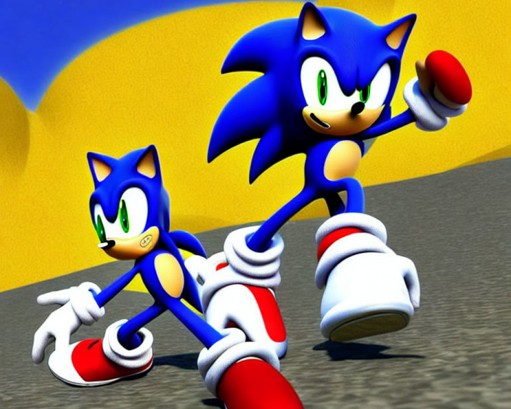 Sonic the Hedgehog characters in front of checkered background