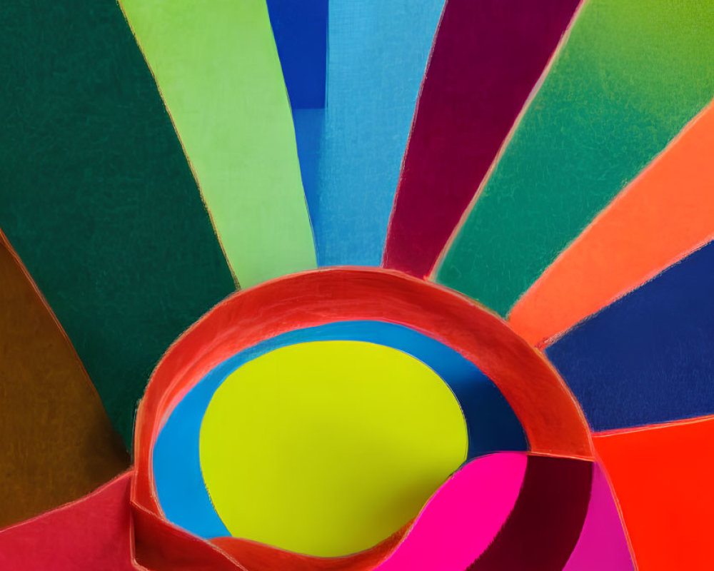 Colorful Paper Spiral Creating Optical Illusion