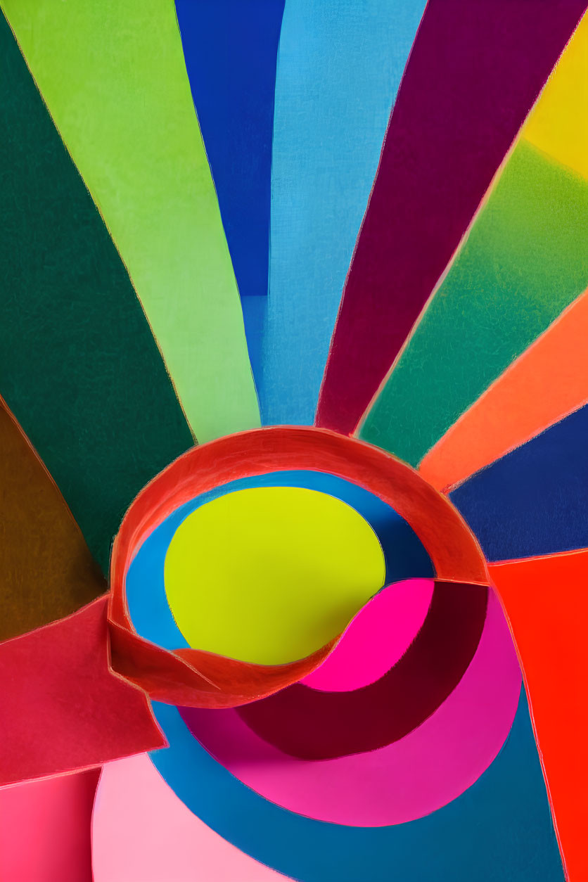 Colorful Paper Spiral Creating Optical Illusion