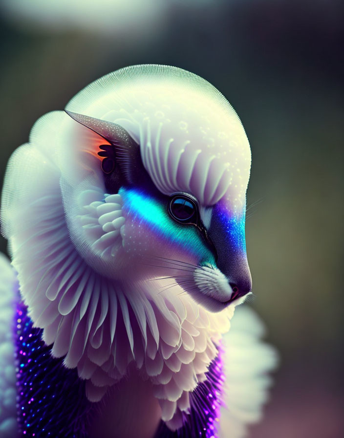 Surreal ram illustration with glowing eyes and vibrant fur colors