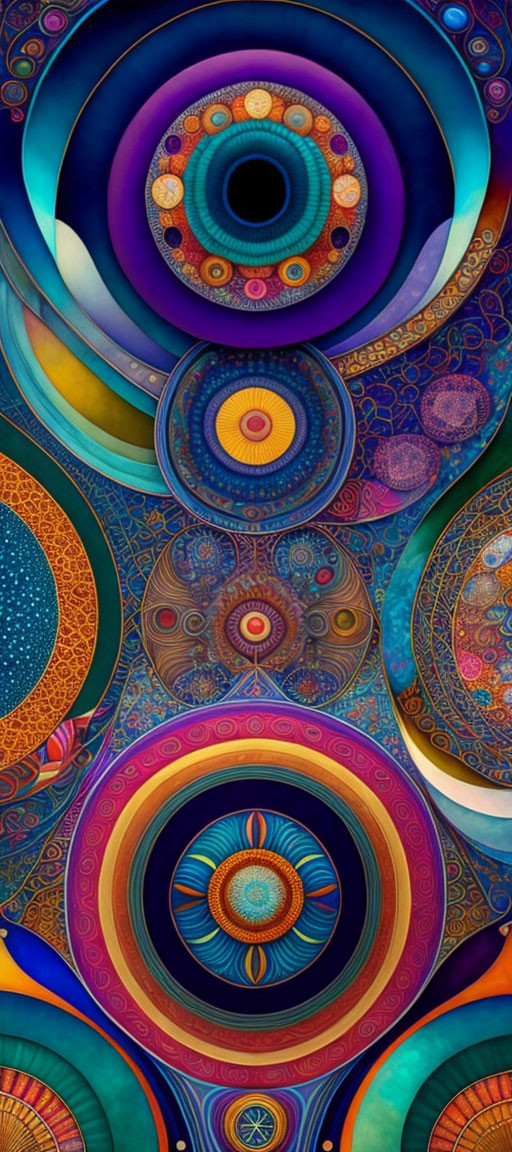 Vibrant Abstract Art: Concentric Circles & Psychedelic Patterns