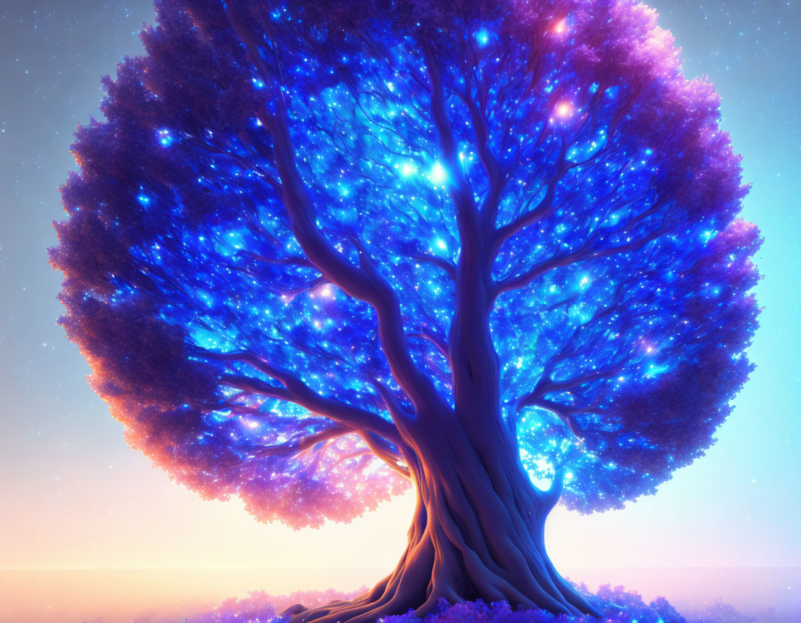 blue Avatar life tree made out of clear glass