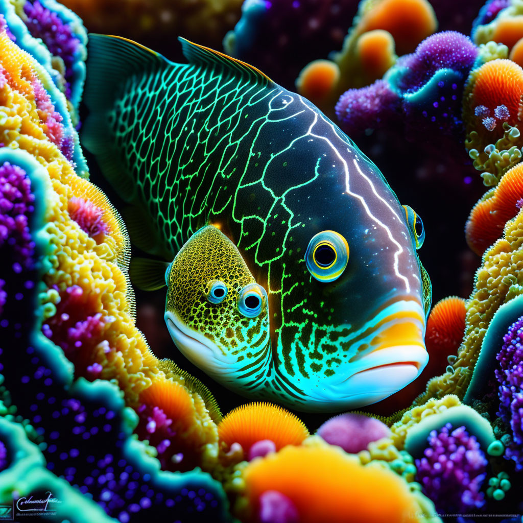 Colorful Tropical Fish Among Vibrant Coral Reef