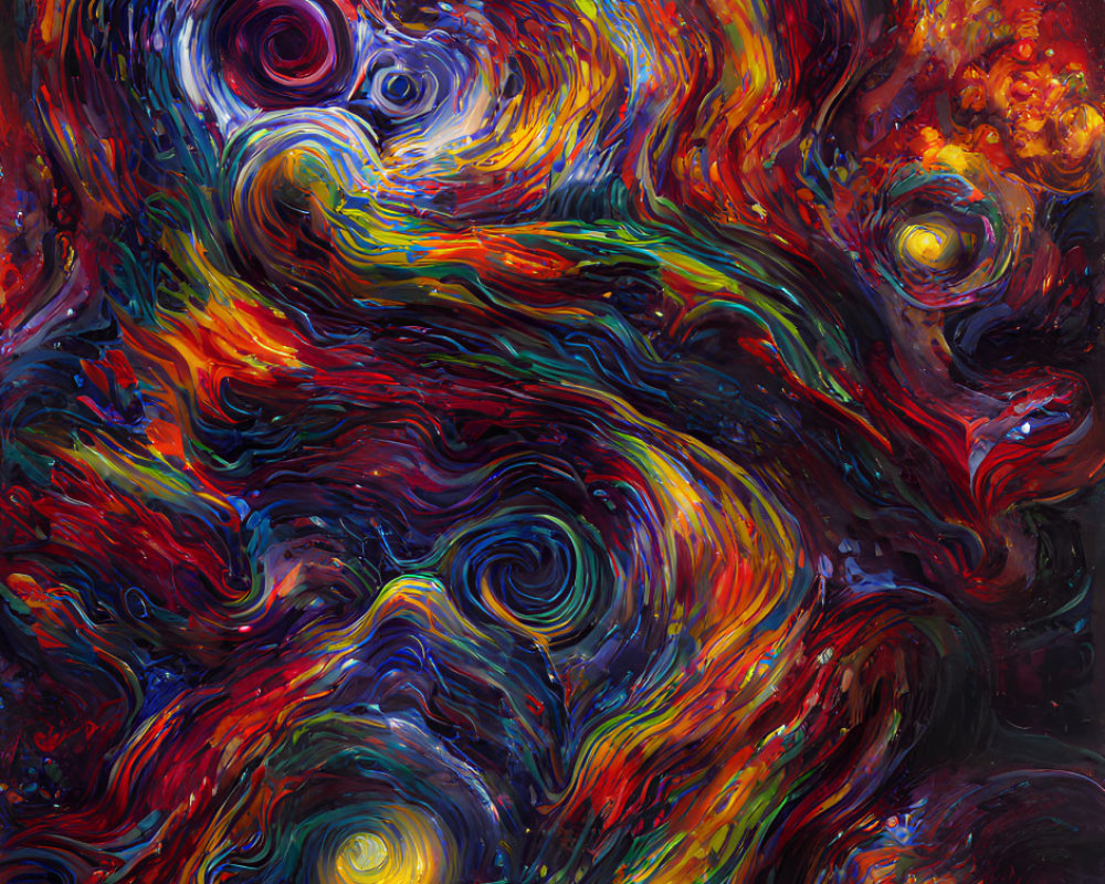 Colorful Abstract Swirl Resembling Cosmic Scene