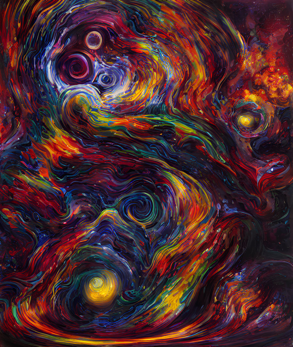 Colorful Abstract Swirl Resembling Cosmic Scene