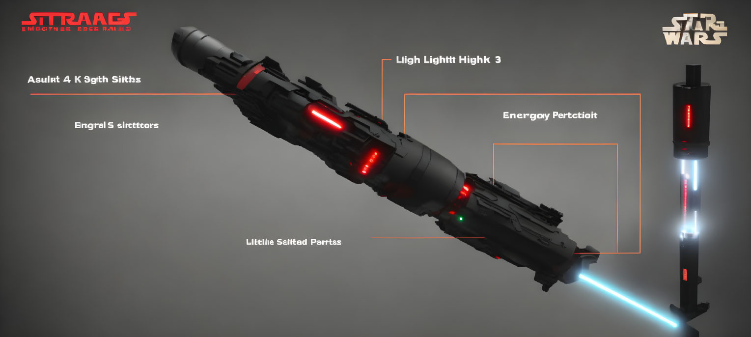 Detailed Diagram of Star Wars Lightsaber Components