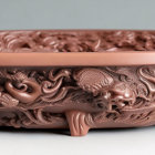 Intricate Animal Motif Bronze Bathtub with Textured Designs