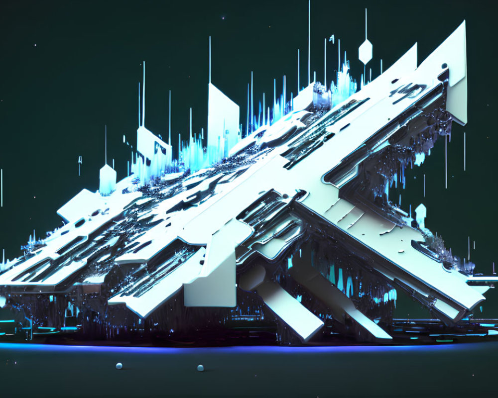 Abstract Geometric Structure in Futuristic Digital Art