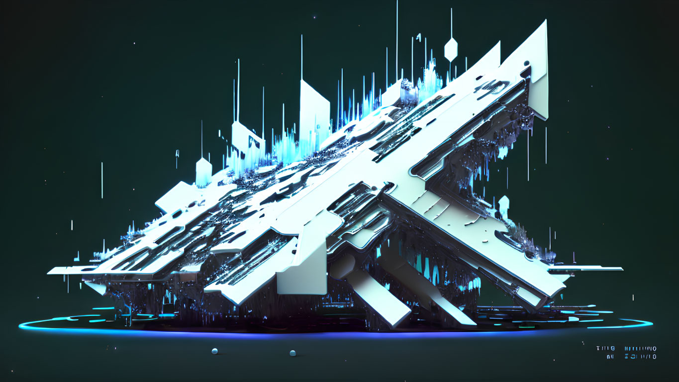 Abstract Geometric Structure in Futuristic Digital Art