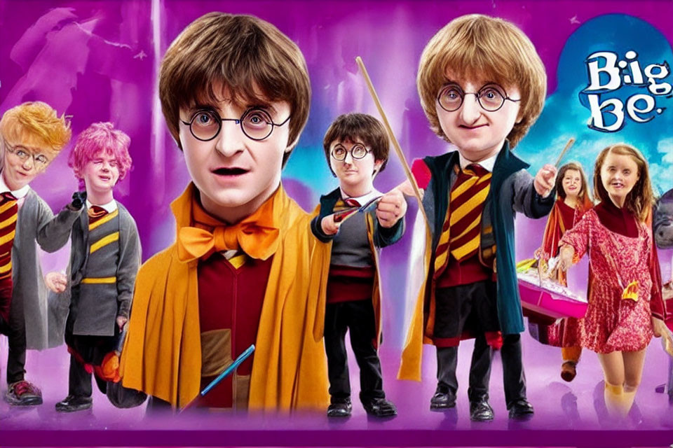 Vibrant Wizarding Attire Montage in Popular Fantasy Series