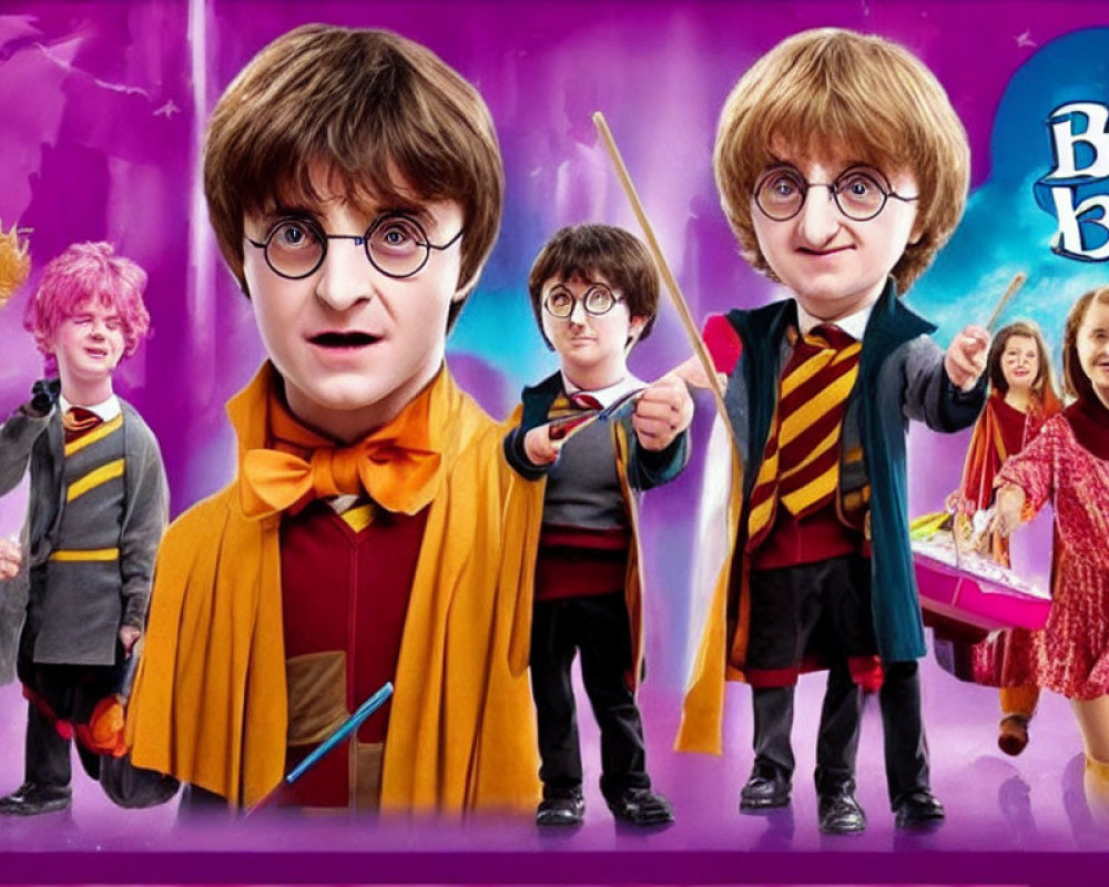 Vibrant Wizarding Attire Montage in Popular Fantasy Series