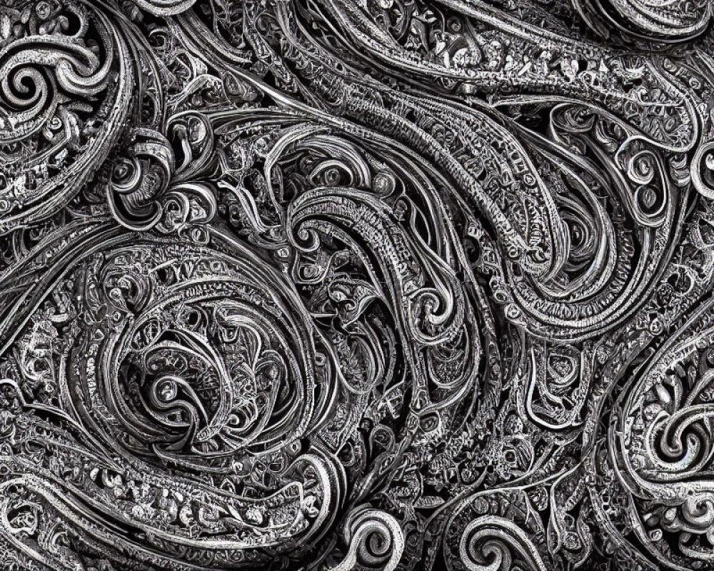 Detailed Black and White Paisley Pattern Designs