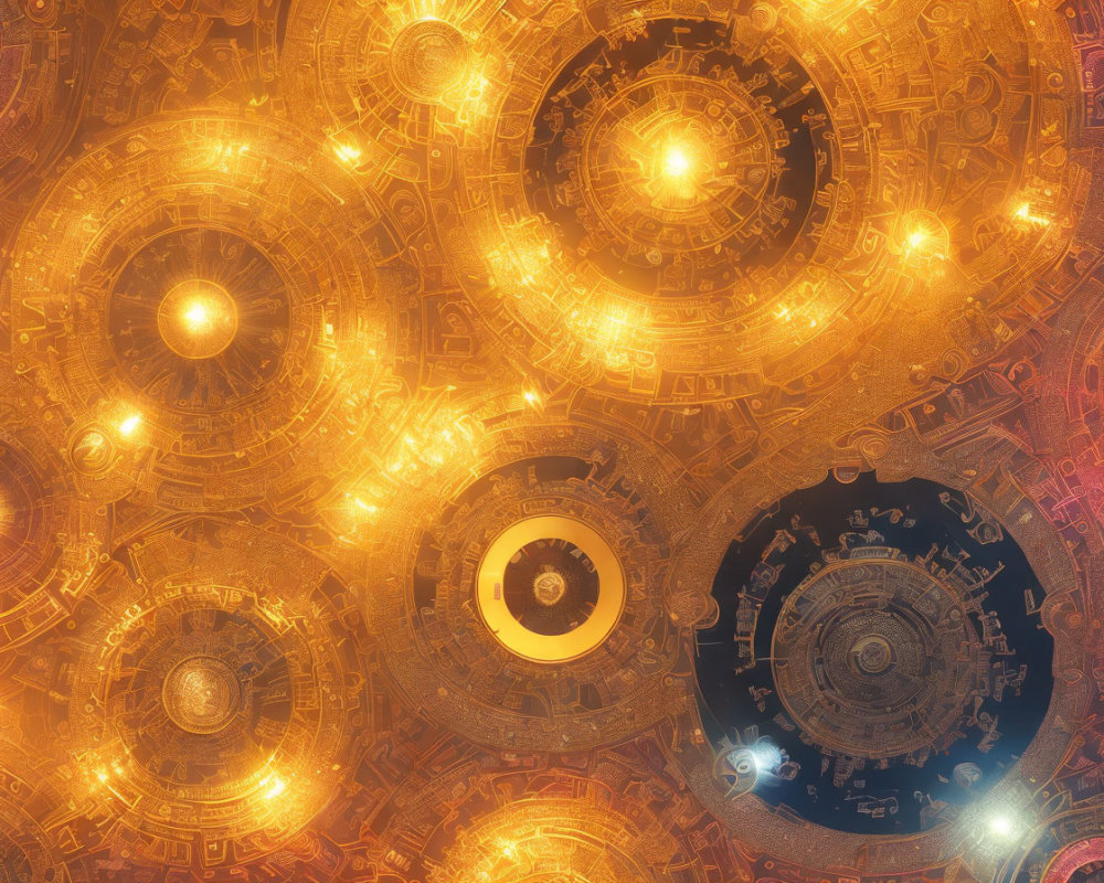 Golden and Orange Mechanical Fractals in Circular Patterns