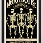 Vintage Black & Gold Skeleton Poster with Ornate Typography