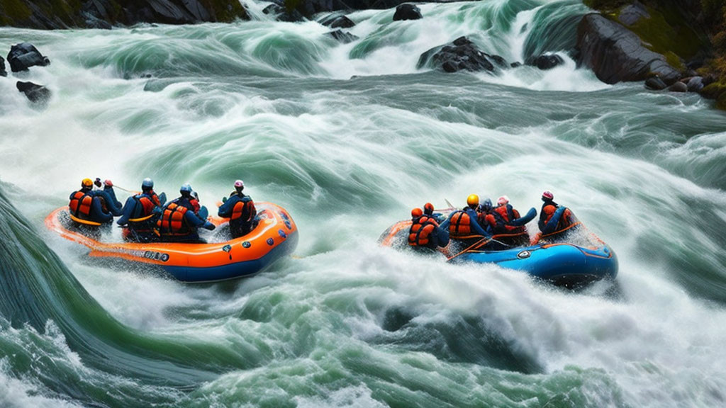 a raging torrent with dangerous waves