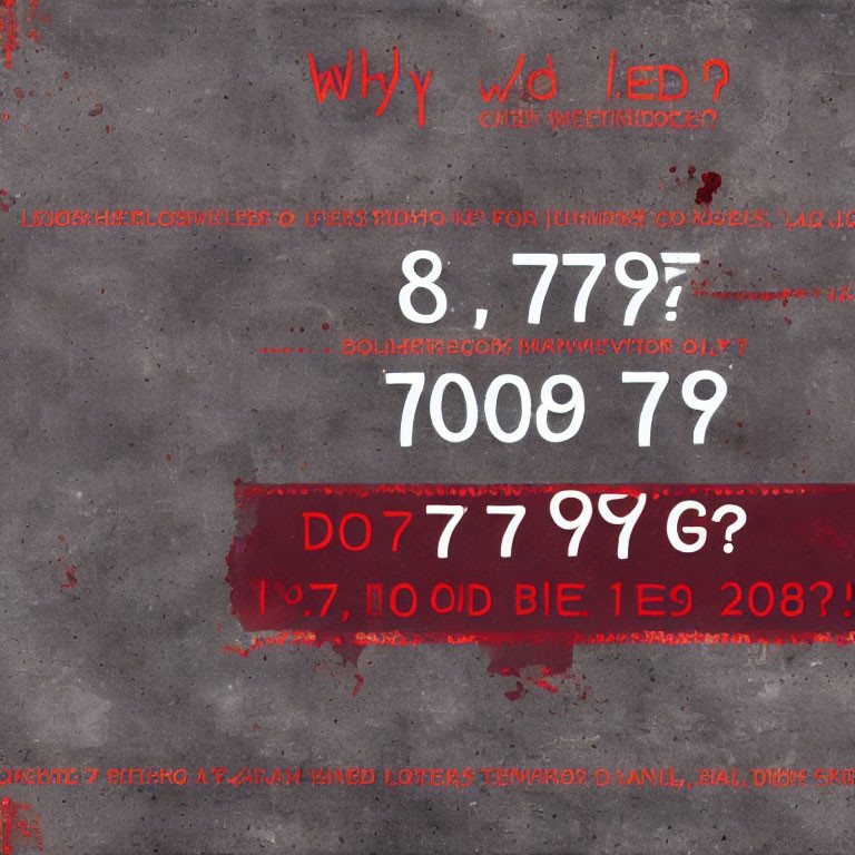 Textured Grungy Background with Red and White Text and Illegible Scribbles