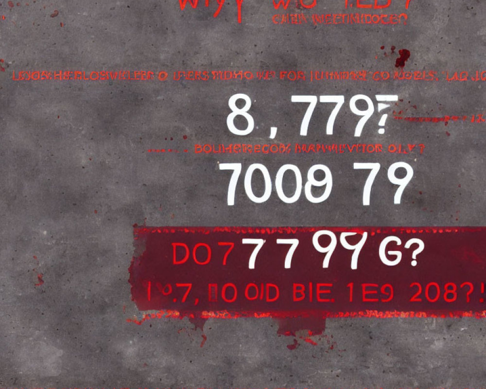 Textured Grungy Background with Red and White Text and Illegible Scribbles