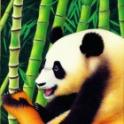 Panda Holding Gun in Green Foliage