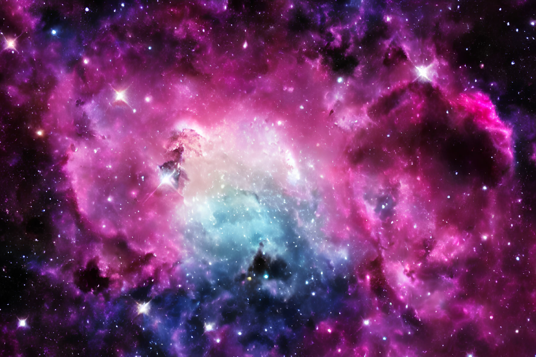 Colorful Nebula with Swirling Purple and Blue Shades