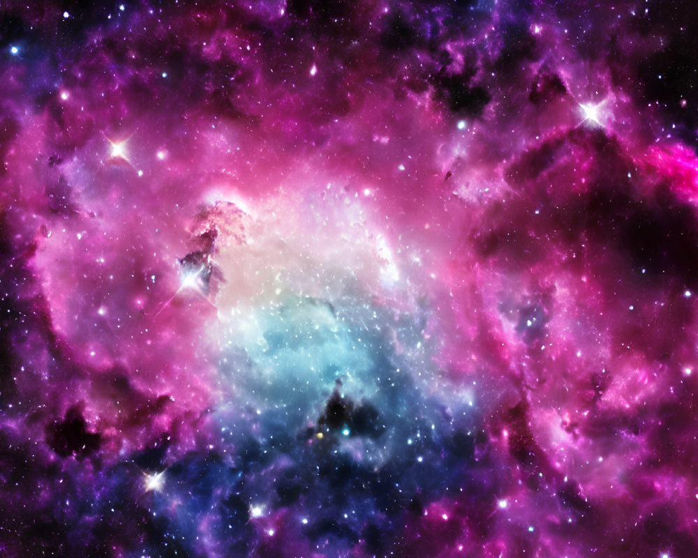 Colorful Nebula with Swirling Purple and Blue Shades