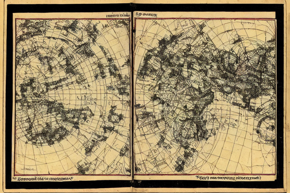 Antiquated open book with celestial map and astrological symbols.