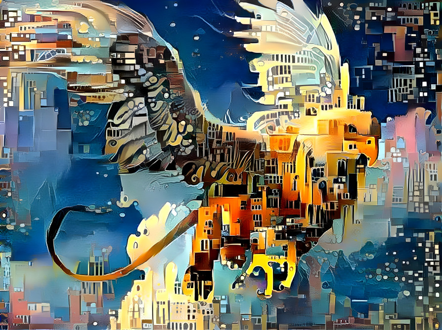 Griffon in city 