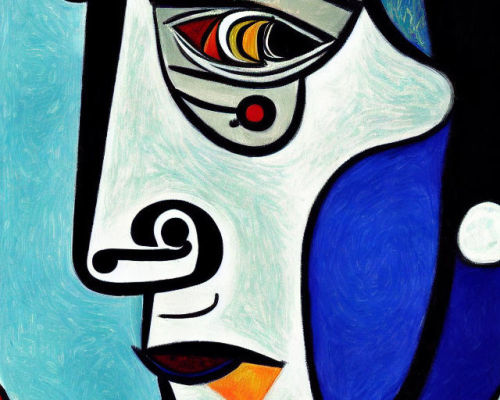 Colorful Abstract Portrait Featuring Stylized Features