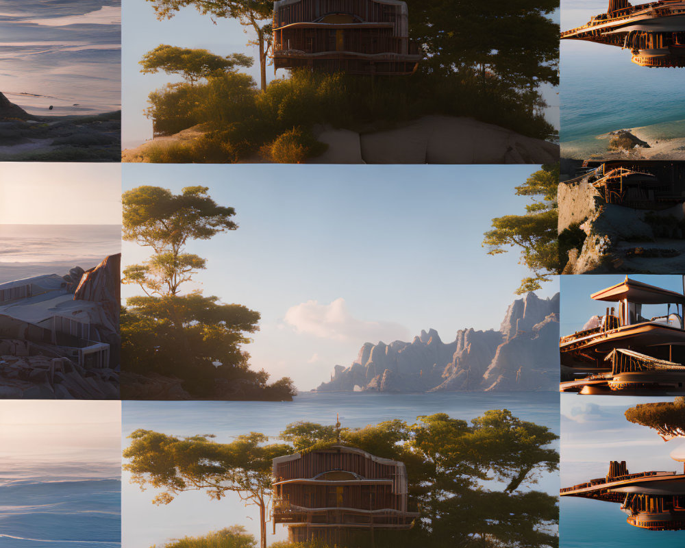 Collage of Charming Beach House in Various Settings