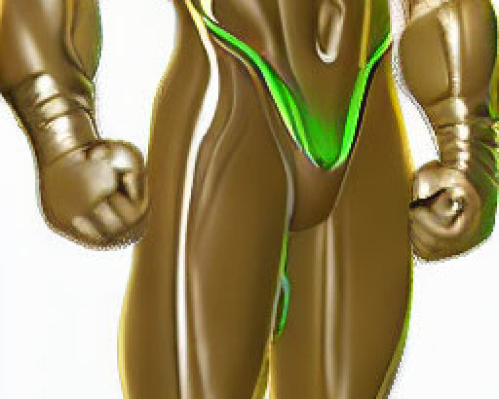 Gold-colored superhero with green accents confidently posing