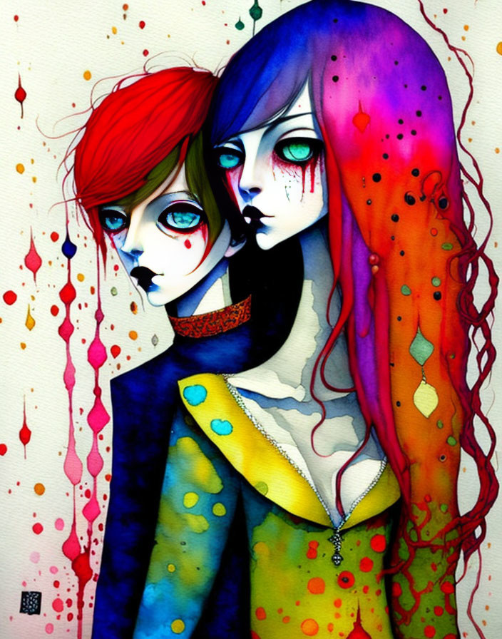 Vibrant Hair and Striking Makeup Artwork Displayed