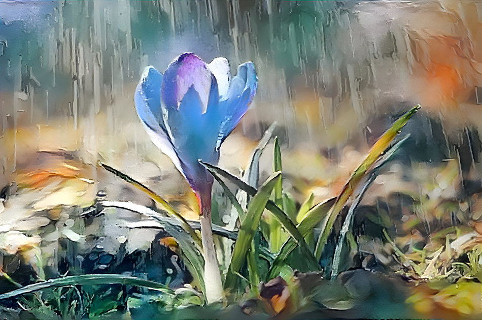 Crocus in the Rain