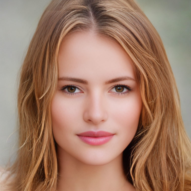 Blonde Woman Portrait with Soft Brown Eyes and Light Makeup