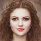 Styled Wavy Hair with Decorative Hairpiece and Elegant Makeup