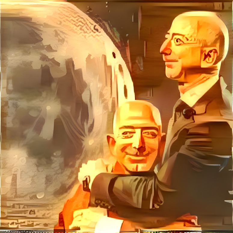 jeff bezos hugging son while looking at moon