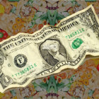 Colorful Artificial Roses Surrounding One Hundred Dollar Bill