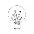 Colorful Flower-Filled Light Bulb on Pastel Background