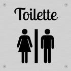 Silhouette graphic poster with male and female divided by brick wall and "tolerance" text