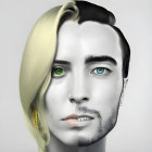 Digitally Split Face Displays Male and Female Features