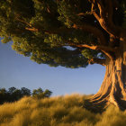 Ancient Giant Tree with Hollow Trunk in Mystical Forest