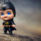 Stylized Batman Figurine in Black-and-Gold Costume