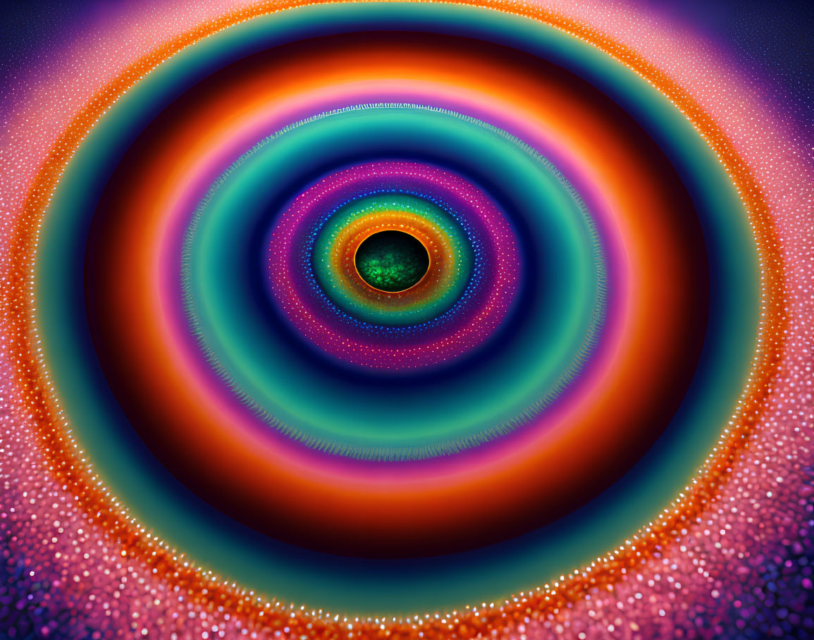 Circular Fractal Pattern with Purple to Green Gradient